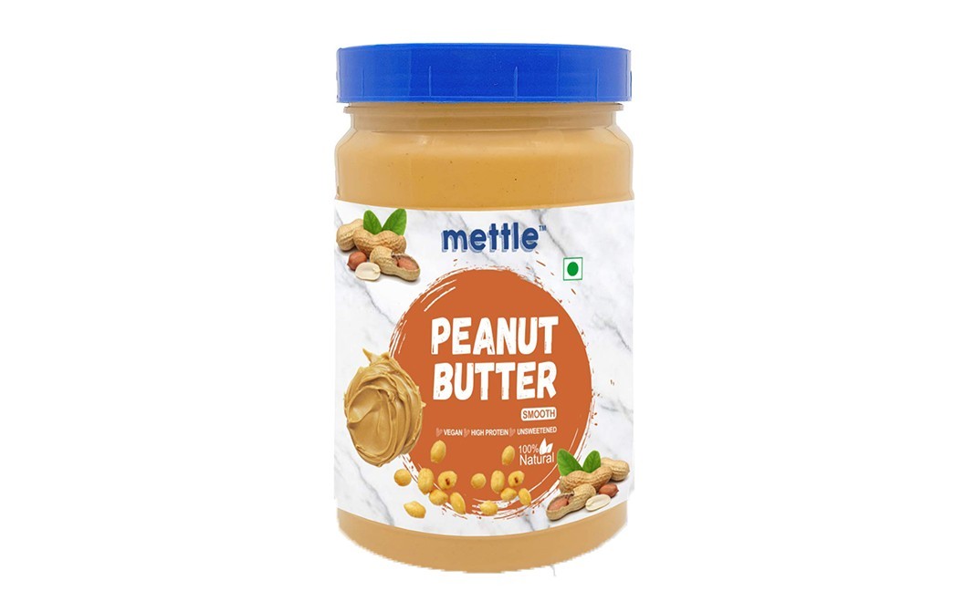 Mettle Peanut Butter Smooth Unsweetened   Plastic Jar  907 grams